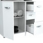 White Finish Wood Kitchen Storage Cabinet- 249840