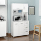 White Finish Wood Kitchen Storage Cabinet- 249840