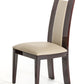 Set Of Two Taupe And Brown Ash Solid Back Dining Chairs- 282994