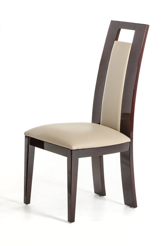 Set Of Two Taupe And Brown Ash Solid Back Dining Chairs- 282994