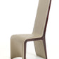 Two 47" Ebony Wood And Taupe Leatherette Dining Chairs- 282998