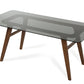 Sleek Smoke Tempered Glass Dining Table- 283834