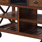 Brown And Silver 48" Rolling Kitchen Cart With Storage-285820