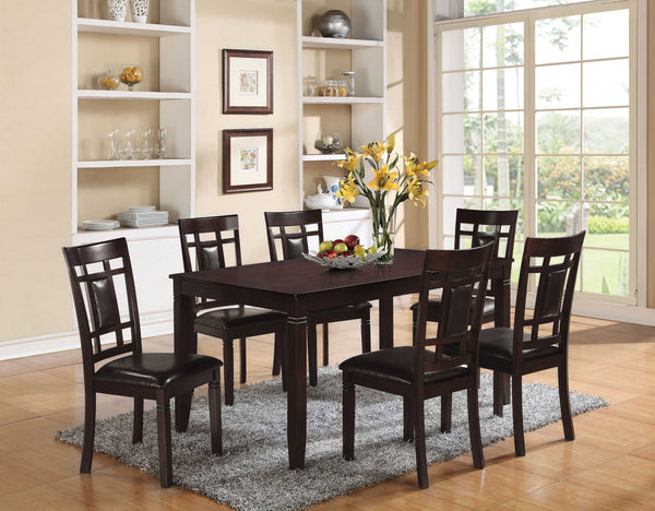 7Pc Espresso And Espresso Pu Dining Set-285997