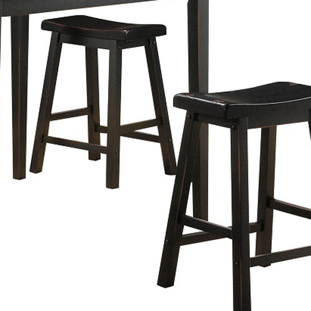 Five Piece Black Square Mix Of Solid And Manufactured Wood Dining Set With Four Chairs- 286135