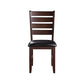 Set Of Two Espresso Upholstered Ladder Back Side Chairs- 286540