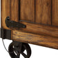 Rustic Farmhouse Warm Tobacco Rolling Kitchen Cart- 286605