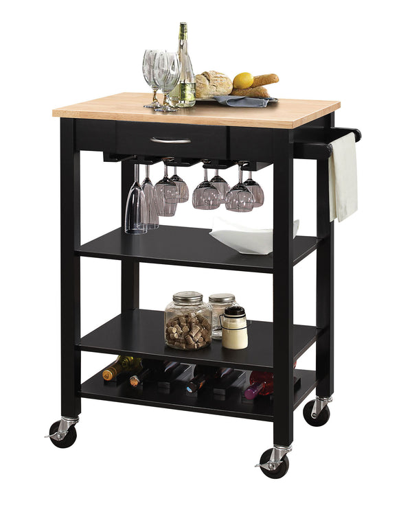 Natural And Black Kitchen Cart- 286678