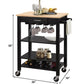 Natural And Black Kitchen Cart- 286678