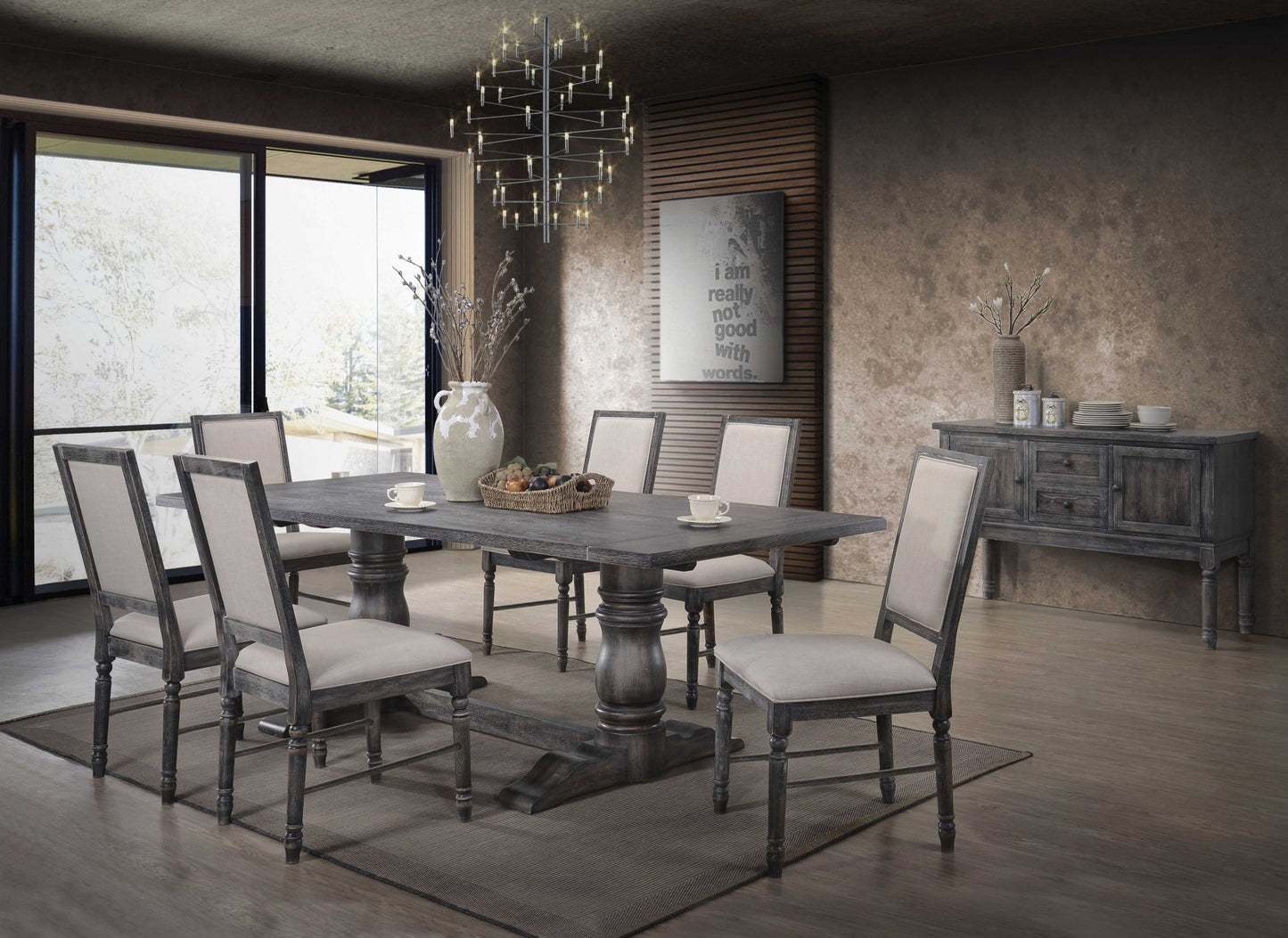 Weathered Gray Dining Table- 318899