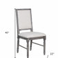 Set Of Two Gray Wood Upholstered Fabric Dining Chairs-318900