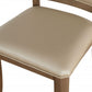 Set Of Two Beige Upholstered Faux Leather Dining Chairs- 318937