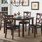 5Pc Black Leatherette And Espresso Dining Set- 318940