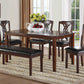 6Pc Black Leatherette And Espresso Dining Set- 318941