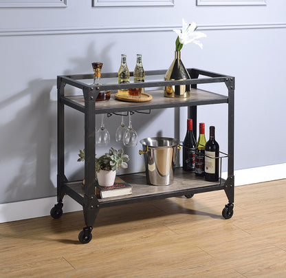 Black Metal Serving Cart-319144