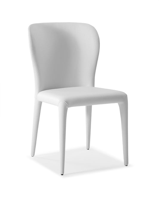 Set Of 2 White Faux Leather Dining Chairs- 320748