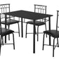 Black Metal Foam Polyurethane Leather Look Polyes 5Pcs Dining Set-332567