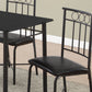 Black Metal Foam Polyurethane Leather Look Polyes 5Pcs Dining Set-332567