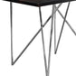 Cappuccino Hollow Core Particle Board Metal Dining Table