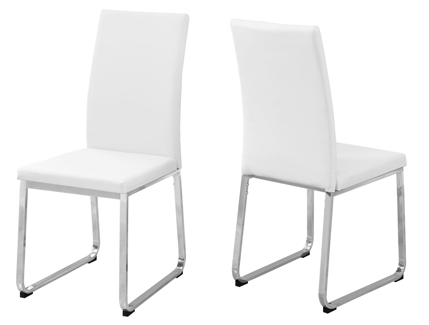 Two 39.5" Leather Look Foam And Chrome Metal Dining Chairs - 332609