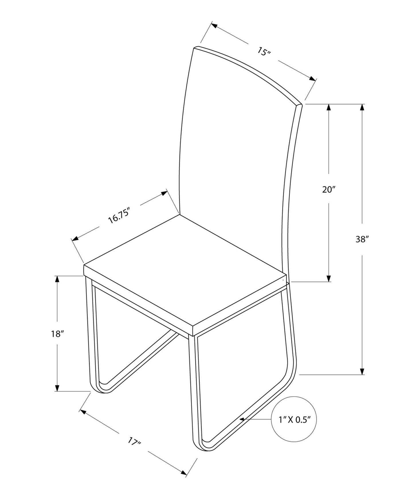 Two 39.5" Leather Look Foam And Chrome Metal Dining Chairs - 332609