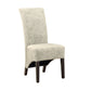 Set Of Two Beige Upholstered Solid Back Dining Chairs- 332660