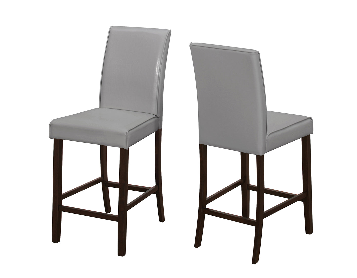 Brown Leather Look Counter Height 2Pcs Dining Chair-332664