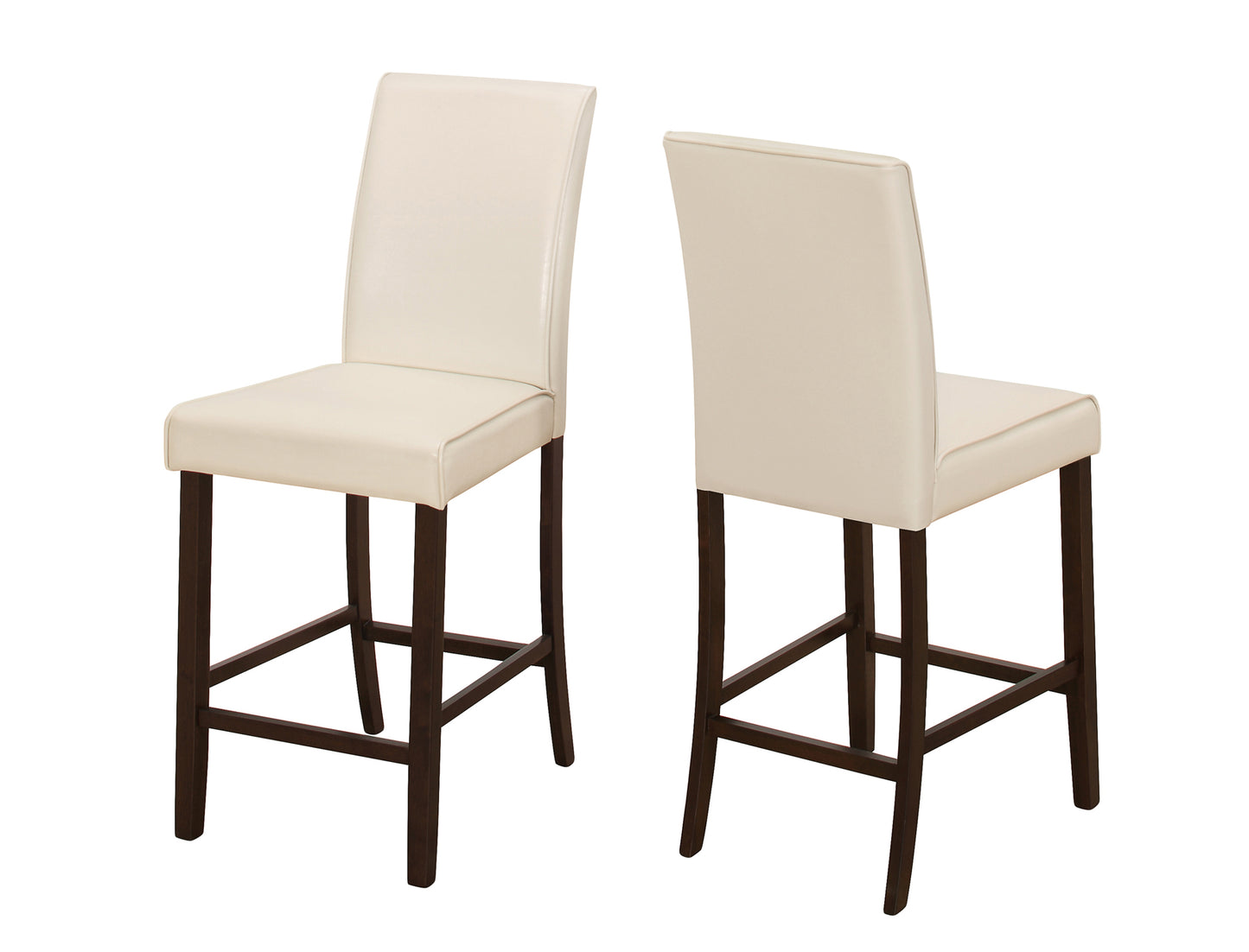 Brown Leather Look Counter Height 2Pcs Dining Chair-332664