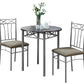 Cappuccinowithsilver Metal 3Pcs Dining Set-333014