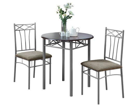 Cappuccinowithsilver Metal 3Pcs Dining Set-333014