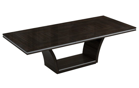 Dark Wood Modern Pedestal Dining Table- 343994