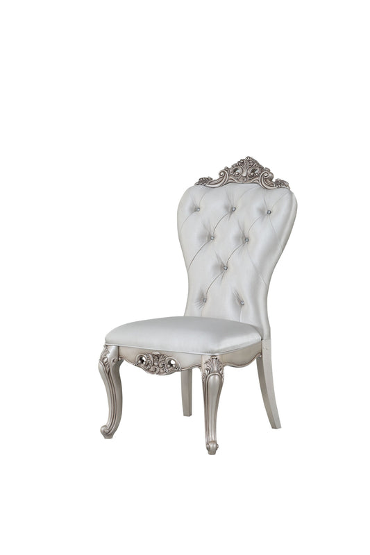 Set Of 2 Antique White And Cream Voguish Dining Chair- 347330