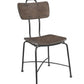 Walnut Wood And Black Metal Base Side Chair Set Of 2- 347339