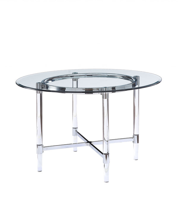 48 Striking Round Glass And Acrylic Dining Table- 347342