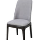 Light Gray Linen Upholstered Seat And Oak Wood Side Chair- 347364