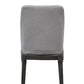 Light Gray Linen Upholstered Seat And Oak Wood Side Chair- 347364