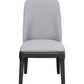 Light Gray Linen Upholstered Seat And Oak Wood Side Chair- 347364