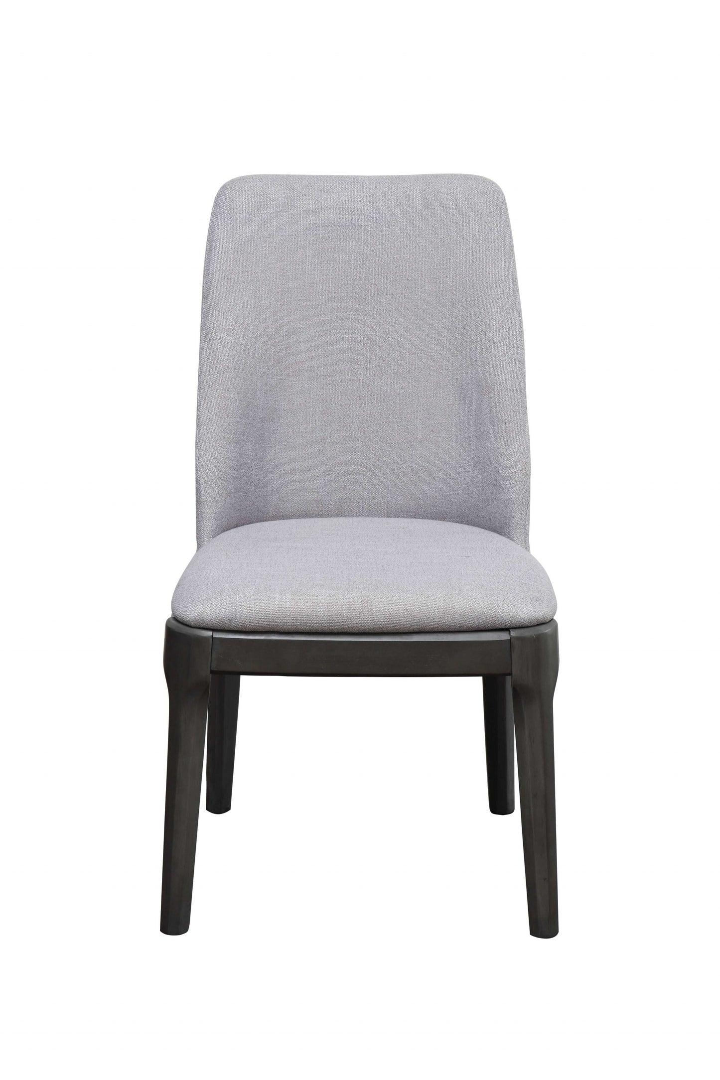 Light Gray Linen Upholstered Seat And Oak Wood Side Chair- 347364