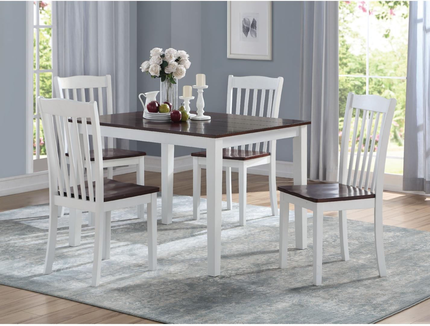 White Walnut Wood 5Pc Pk Dining Set-347368