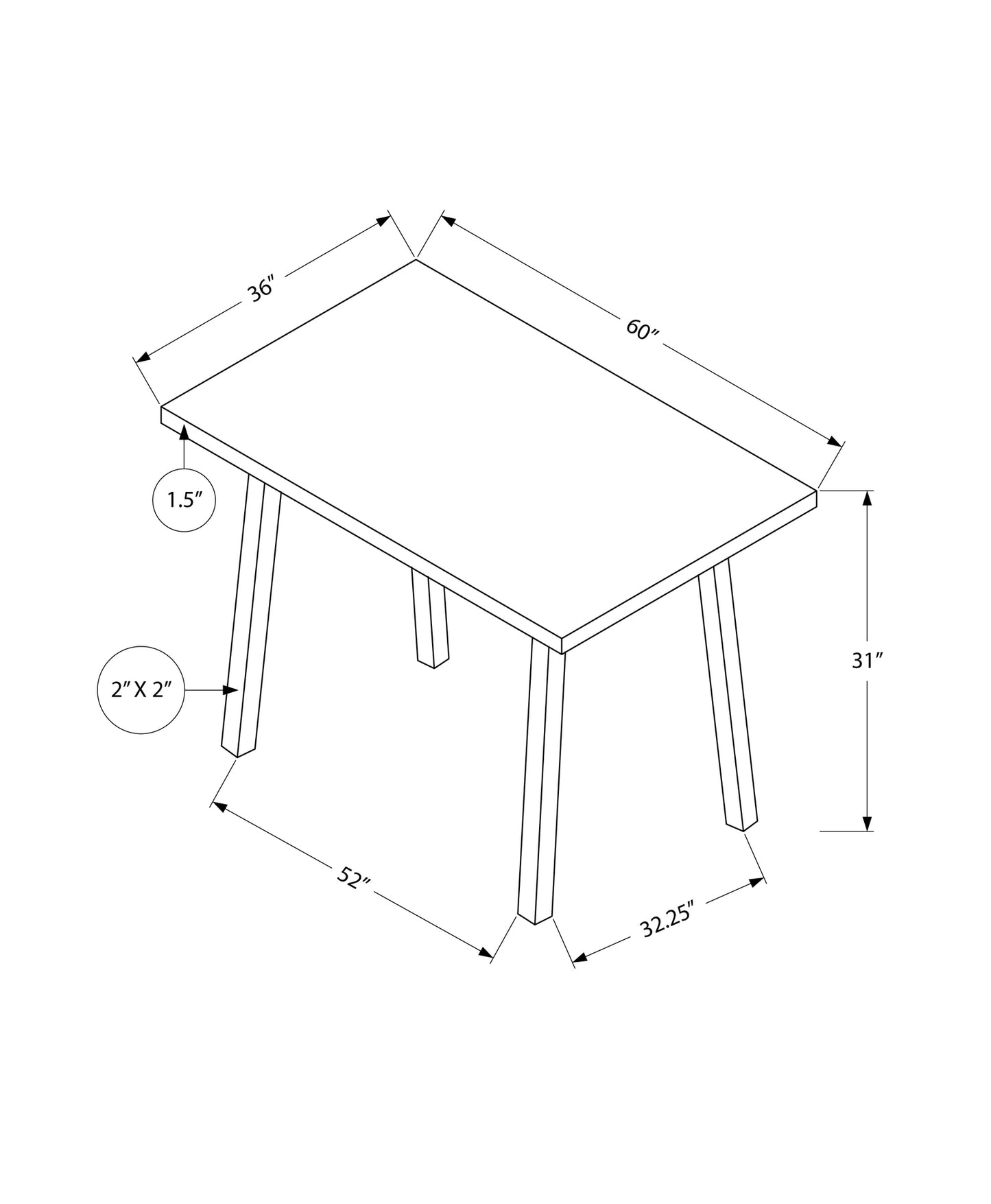 Grey Black Metal Dining Table