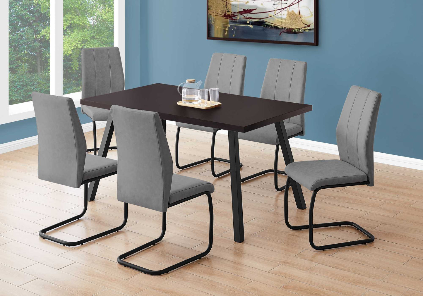 Cappuccino Black Metal Dining Table-366050