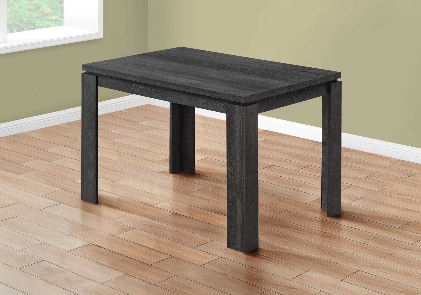 Black Reclaimed Wood-Look Dining Table- 366057