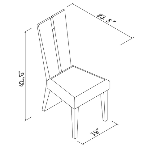 Set Of 2 Gray Alder Ladder Back Dining Chairs- 366217