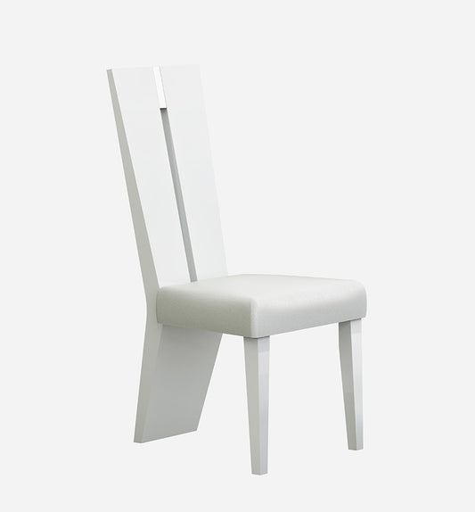 Set Of Two Contemporary Sleek High Gloss White Dining Chairs-366265