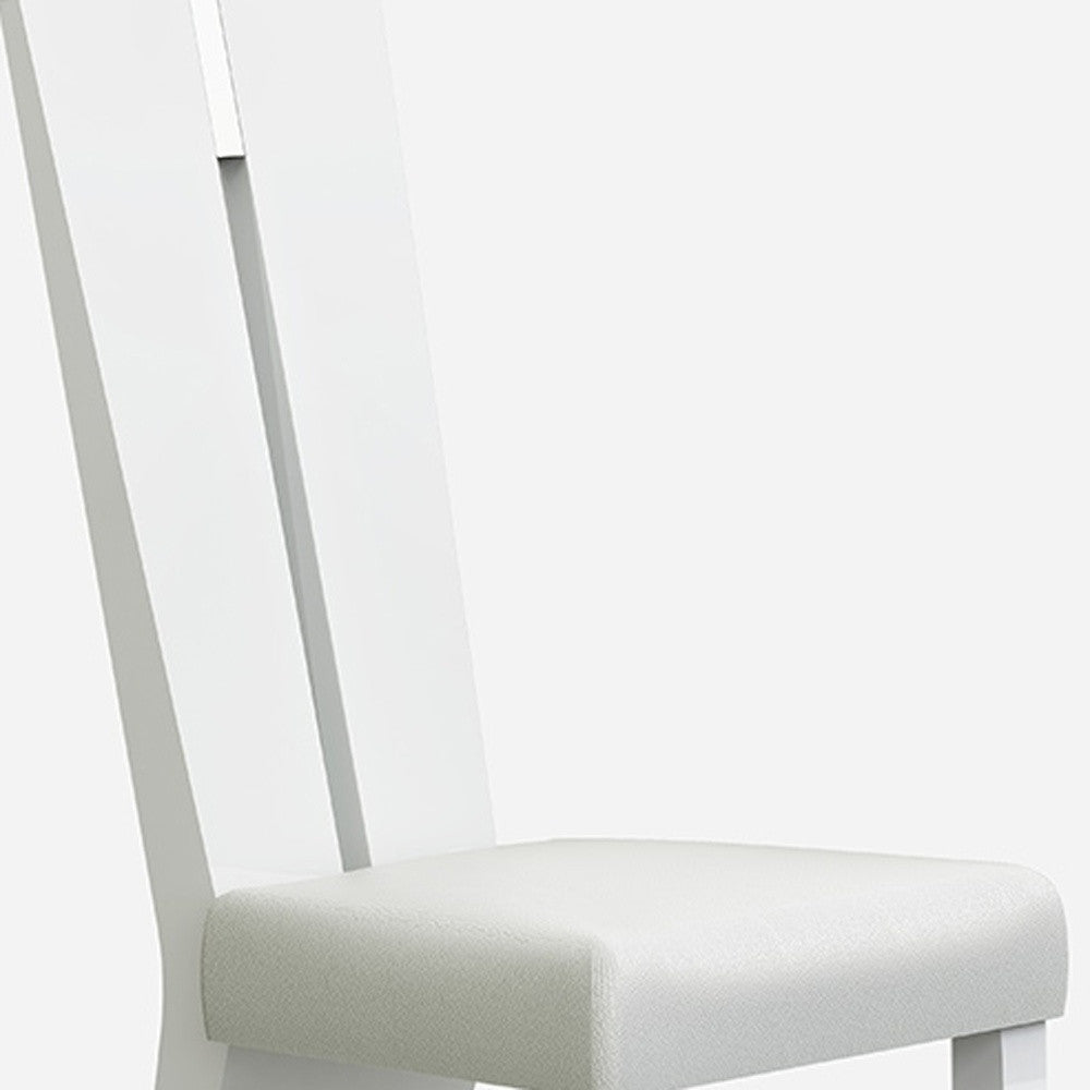 Set Of Two Contemporary Sleek High Gloss White Dining Chairs-366265