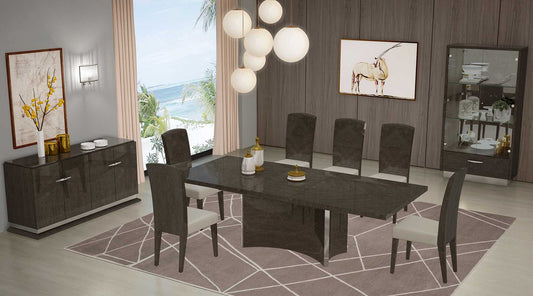 Gray Brown Solid Wood Dining Table-366367
