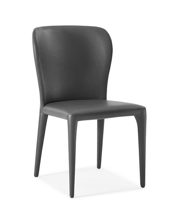 Set Of 2 Gray Faux Leather Dining Chairs- 370663