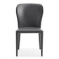 Set Of 2 Gray Faux Leather Dining Chairs- 370663