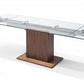 Contemporary Glass Extendable Pedestal Dining Table- 370705