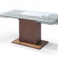 Contemporary Glass Extendable Pedestal Dining Table- 370705